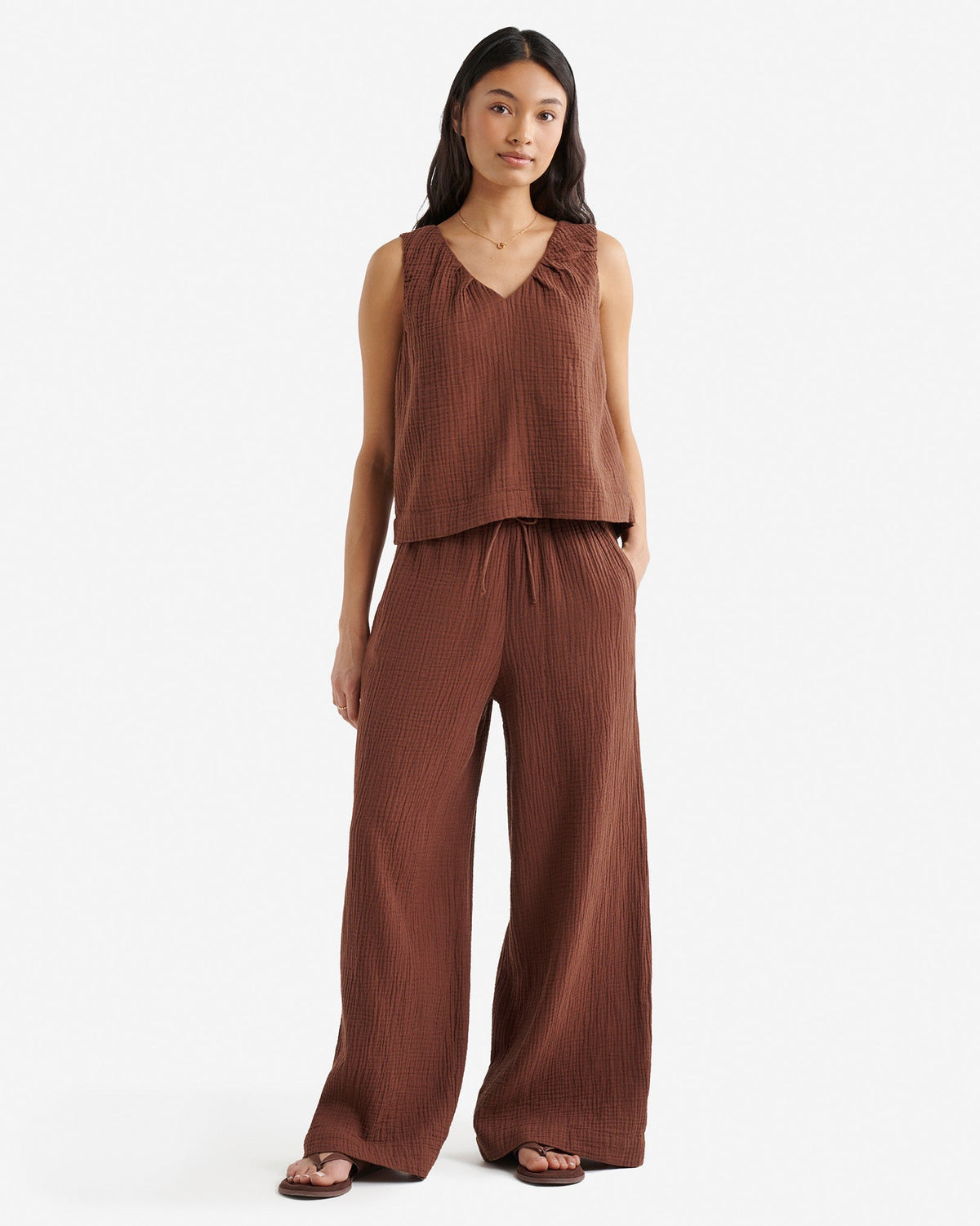 Isla Cotton Gauze Gathered Tank