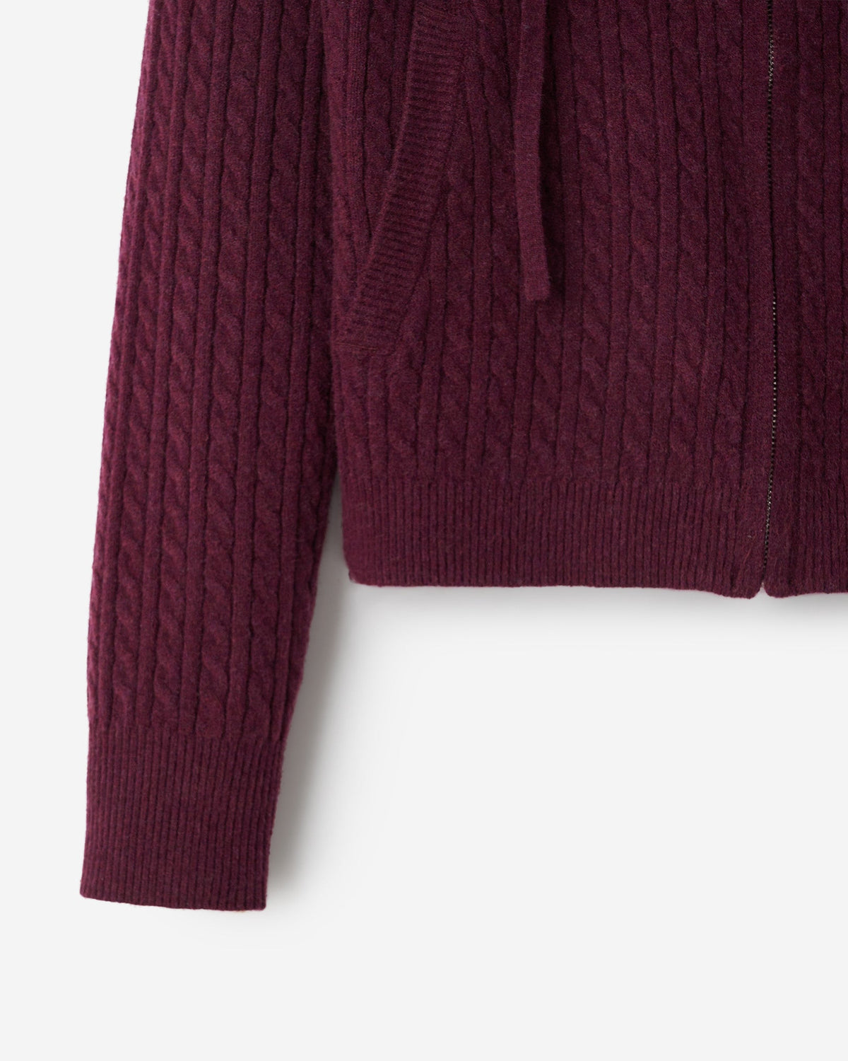 Bowen Cable Knit Full Zip Hoodie