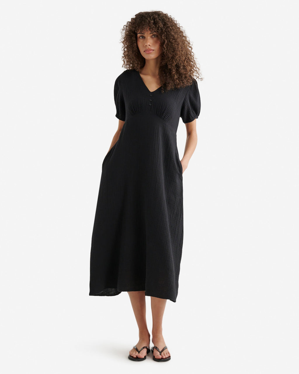 Isla Cotton Gauze Tea Dress
