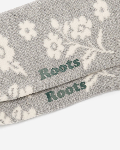Adult Floral Print Quarter Sock